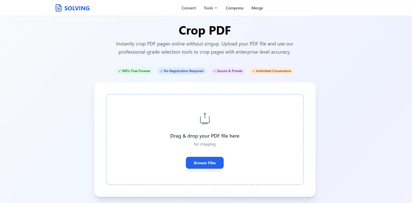 Crop PDF Interface