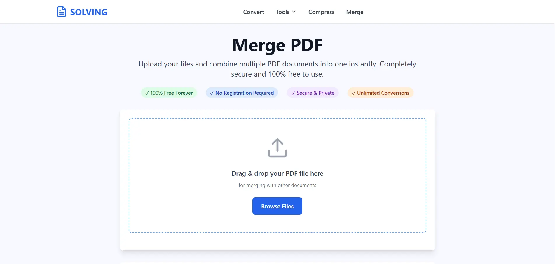 Merge PDF Interface