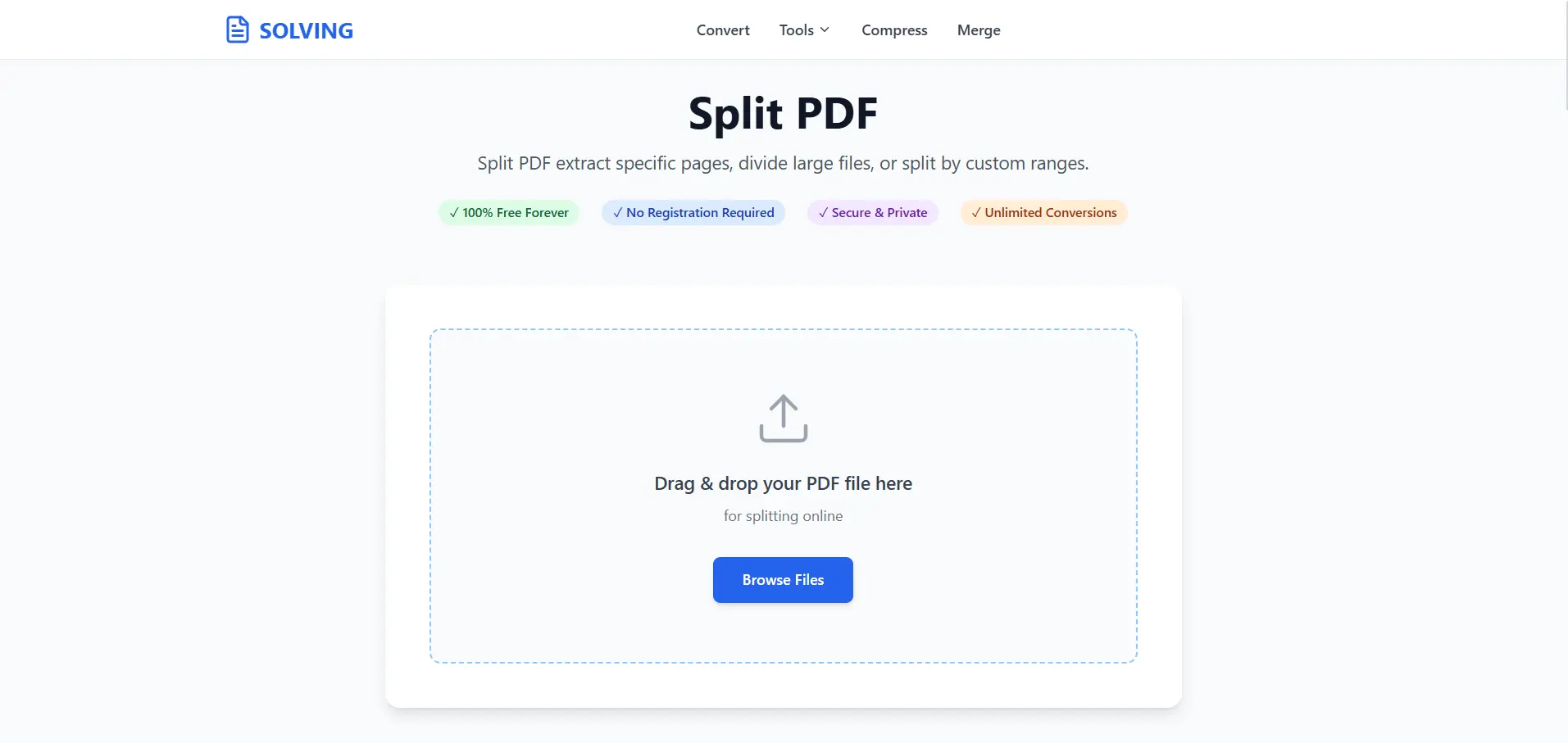 Split PDF Interface